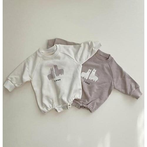 2021 Autumn New Baby Long Sleeve Cartoon Bodysuit Cotton Boys Jumpsuit Newborn Sweatshirt Infant Girl Clothes Kids Onesie