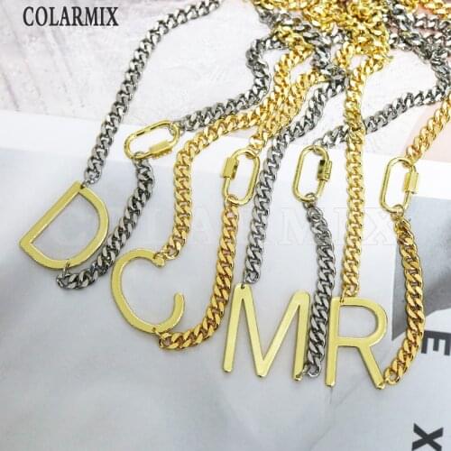 5 pieces Big letters necklace mix colors chocker collar necklace link chain necklace fashion jewelry for women 9710