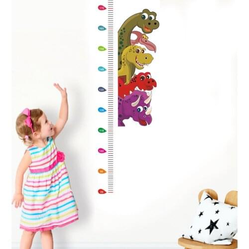 Cute Little Dinosaur Child Height PVC Sticker Wall Sticker Living Room Decoration Sticker Art Decal Mural Wallpaper