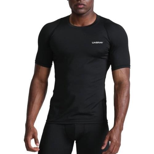 Outdoor running sports fitness clothing mens short-sleeved fitness clothing training tights