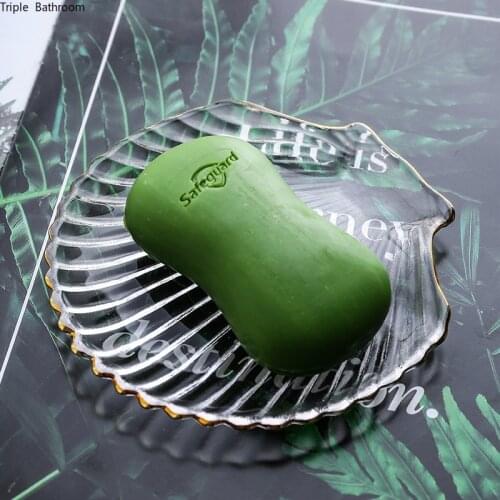 Nordic Style Phnom Penh Shell Shape Glass Soap Dish Plate Home hotel Bathroom Toilet Portable Soap Key Storage Box Decorations