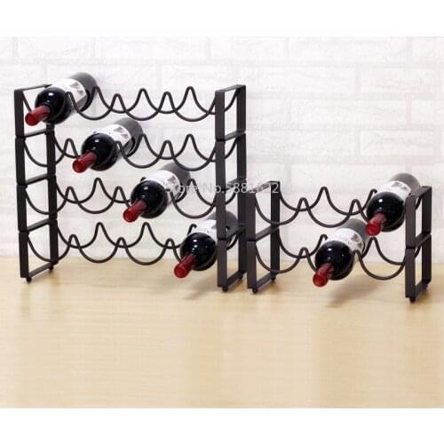 1 PCS Red wine rack wine stand wine bar bottle iron art European Hall (Without bottles and cups)