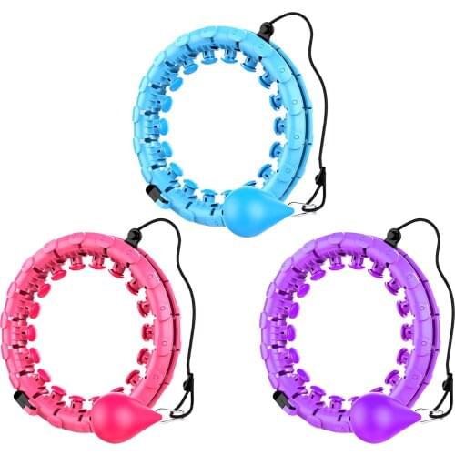 Smart Sports Hoops 24 Detachable Knots Adjustable Fitness Intelligent Yoga Hoop Gym Weight Loss Home Fitness Equipment Trainer