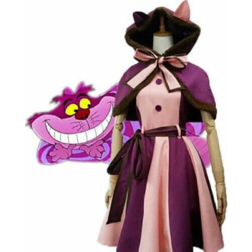 Alices Adventures in Wonderland Cheshire Cat Women Party Cosplay Costume