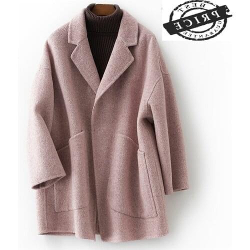 Woman Coats Winter Autumn Long Wool Coat Female Alpaca Jackets Spring Sided Woolen Jacket Abrigos Mujer Elegante LWL130a