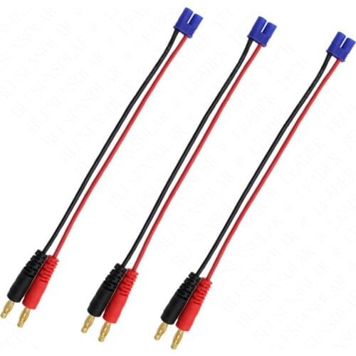 10pcs/lot RC Battery Charge Cable EC2 Male to 4mm Banana Plug Connector Plug Adapter ZD0304