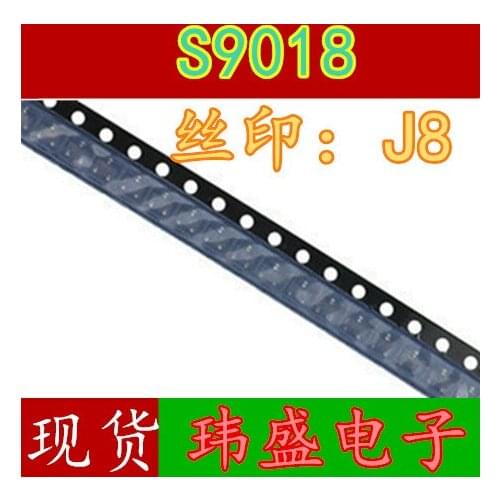 10pcs S9018 J8 0.05A/15V NPN SOT-23 MMBT9018