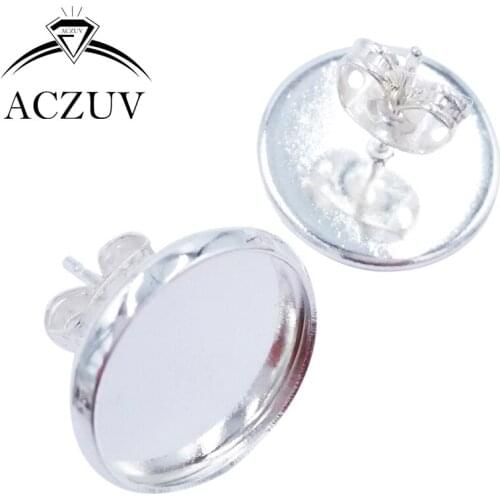 1000pcs/Lot Silver Plated 8mm 10mm 12mm 14mm 16mm Blank Earring Base Cabochon Setting Stud Post with Butterfly Stopper BES008