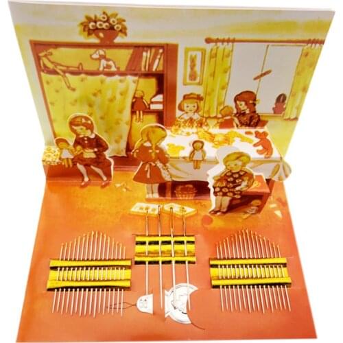 37 pcs Three-dimensional Gold Tail hand-stitched Needle Card Wedding Gift Box Sewing Kit Set Needle Card Sewing Tool
