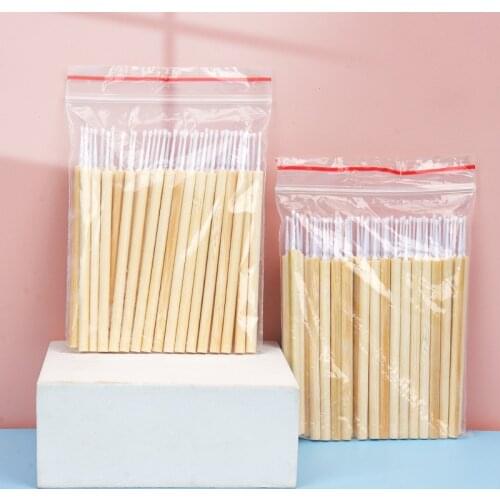 50 pcs Disposable bamboo Stick Micro Brush Mascara Wands Swab Microbrush for Eyelashes Extension women Makeup brushes Tools
