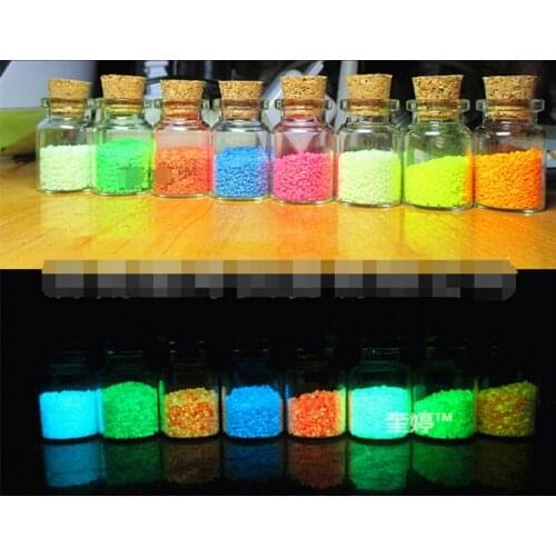 8 colors*50 gram Luminous glowing sand Colorful noctilucent Nail Art Wishing sand glow in the dark for Glass bottle Yard
