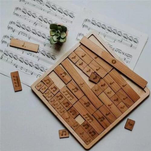9.84'' Wooden Puzzles Music Notes Baby Learning Toys Kids Toddler Mathematics Early Education Toys Children Puzzle Jigsaw Toys