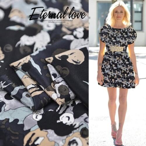 Abstract print pure silk crepe de chine silk fabric 16momme 140cm width,SCDC1188