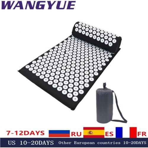 Acupuncture Massage Yoga Mat with Pillow 26*17 inch Massage Mat Acupressure Relieve Back Body Pain Relax Spike Mat with bag
