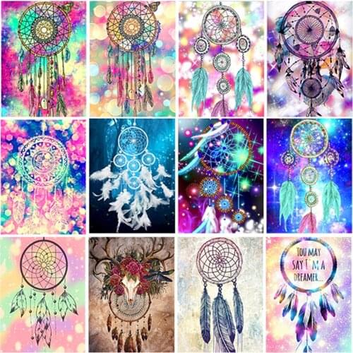 Diamond painting dream wind chime dream catcher 5D DIY full round home decoration rhinestone embroidery mosaic art picture kit