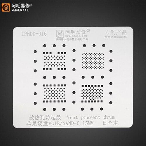 Amaoe High quality Chip BGA Reballing Stencil Kits Set Solder for iphone PIEC/NAND/hard 0.25mm 0.15mm thick hard disk steel mesh
