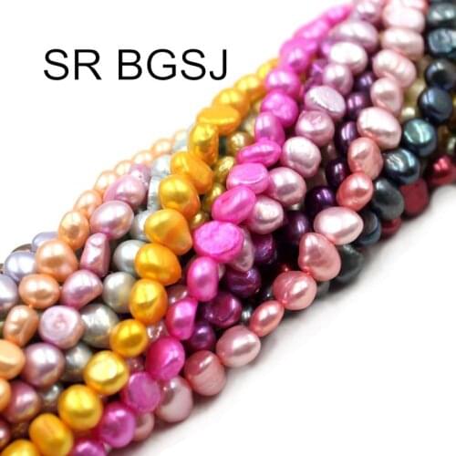 Free Shipping 6-7mm Clearance Baroque Potato Shape Natural Pearl Freshwater Diy Loose Beads 14"
