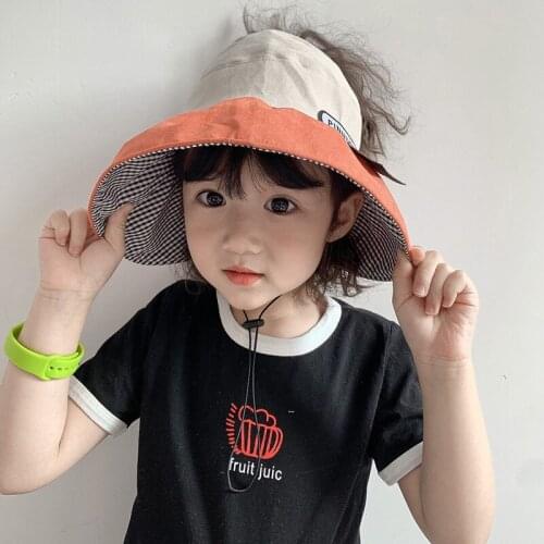 Childrens Empty Top Cap Summer Baby Boy Sun Protection Hat for New Born Baby Girl Princess Sun Fisherman Hat for Children