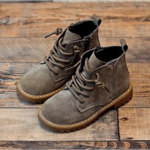 Autumn and winter childrens ankle boots female Martin boots boys plush snowmobile boots Roman boots children sports shoes