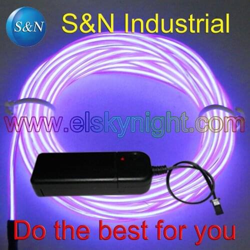 Purple 4M Softy Neon Light EL Wire Glow Rope Tube with Controller 10 colors for holiday decoration creative usage free shipping