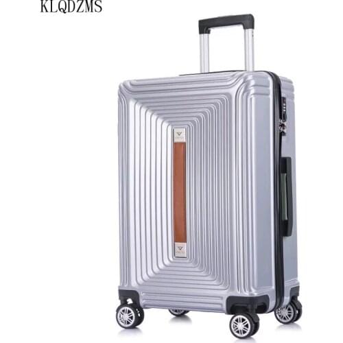 KLQDZMS 20’’24Inch Women Retro Rolling Luggage Fashion Trolley Bags On Wheels PC Business Travel Suitcase