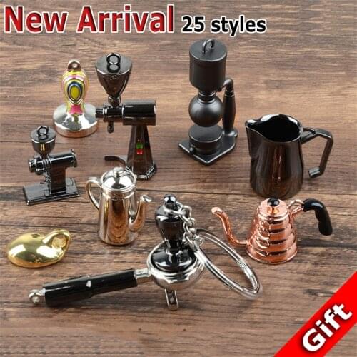 Coffeeware Espresso Accessories Gift Coffee Machine Handle Moka Pitcher Keyring Portable Creative Barista Coffee Tamper Keychain