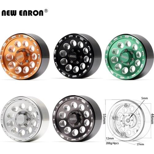 NEW ENRON 1.9" 10Hole Alloy 55*44*27mm Wheels Hub Rim for 1/10 RC Crawler Axial SCX10 SCX10 II 90046 Traxxas TRX-4 Tamiya jimny