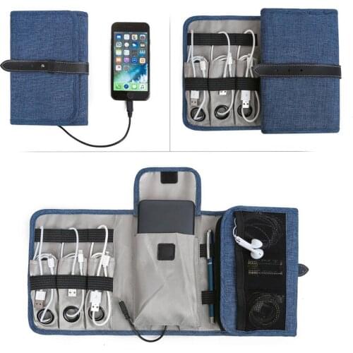 Compact Travel Cable Organizer Portable Electronics Accessories Bag Hard Drive Case for Various USB, Phone, Charger