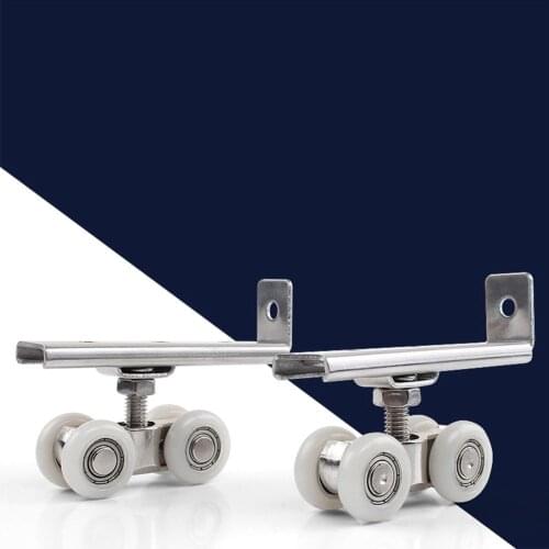 2Pcs Sliding Door Roller Zinc Alloy Push-pull Window Pulley Double Wheel Wood Door Hanging Wheels Rail Track Pulley