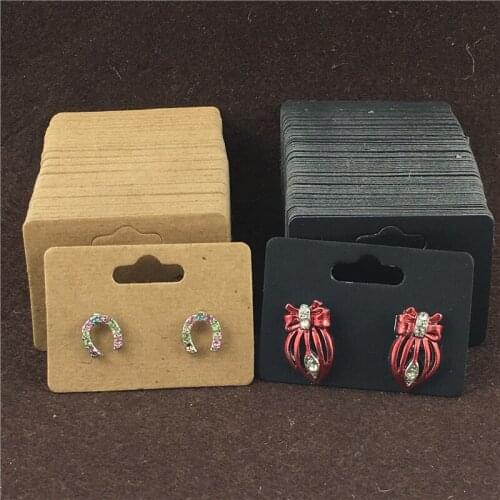 Small Size Brown Craft Paper Cardboard Earring Ear Studs Rack Display Accessories Package Essential 5x3.5cm 400pcs/Lot