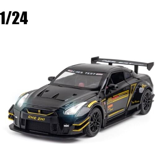 High Simulation 1:24 Nissan Skyline Ares GTR R35 Diecasts & Vehicles Metal Car Model Pull Back For Kids Toys Collection