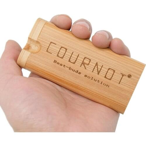 COURNOT Natural Bamboo Organizer Case Portable Bamboo Dugout Box Smoke Hand Pipe Storage Accessories