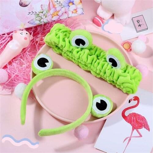 New Funny Frog Makeup Headband Wide-brimmed Elastic Hairbands Cute Girls Hair Bands Women Hair Accessories Girls Hairband
