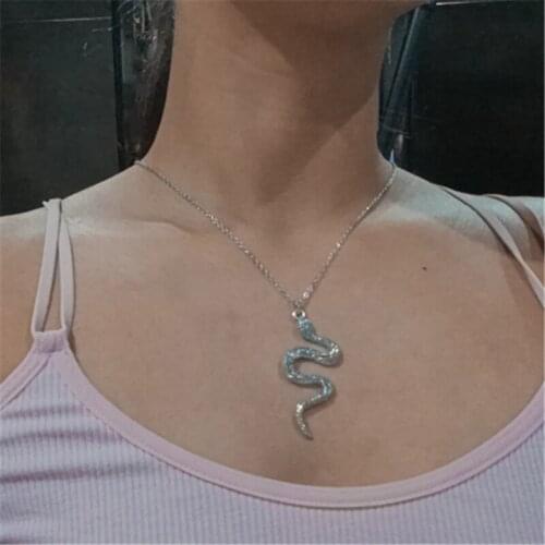 Snake Necklace For Women Animal Gold Dangle Pendant Necklace Minimalist Trendy Female Christmas Jewelry Gift Bijoux Femme