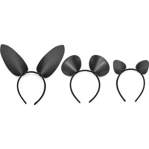 Headdress Gril Rabbit Long Ear Bdsm Porno Fetish Mask BDSM Bondage Restraints PVC Face Mask Sexy Cosplay Masquerade headdress