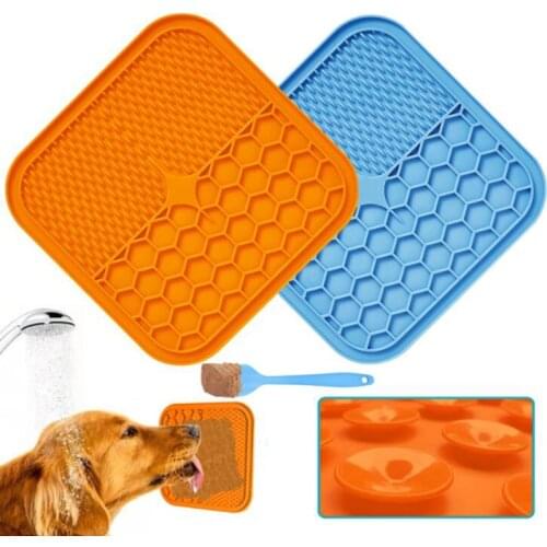 Silicone Dog Lick Mat for Dogs Pet Slow Food Plate Dog Bathing Distraction Silicone Dog Sucker Food Training Pet Feeder Supplies
