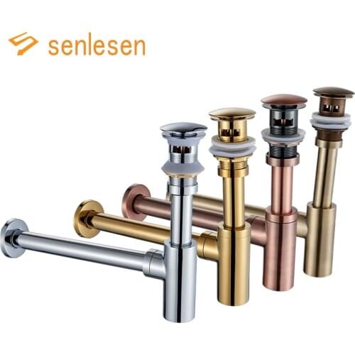 Senlesen Washbasin Drain Pipe Drainer Basin Sink Counter Odor-resistant Drain Pipe Fitting Set