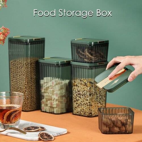 Light Luxury Style Food Storage Container Refrigerator Organizer Leak-proof Sealed Dried Fruit Jar with Lid Multigrain Storage