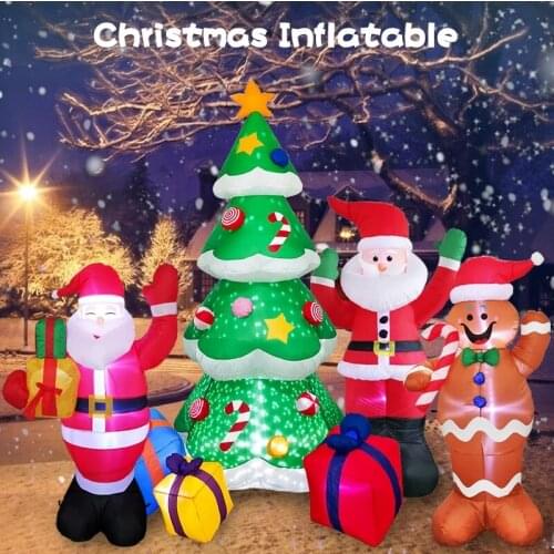 6 Foot Outdoor Decoration Christmas Inflatable Blow-up Snowman With Color Rotating LED Lighted Decor Toy for Xmas Holiday Party