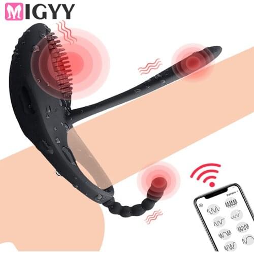 Couples Long Lasting Erection Penis Vibrator With three Ring Nipples Massager Vagina Clitoris Stimulator Orgasm Adult Sex Toys