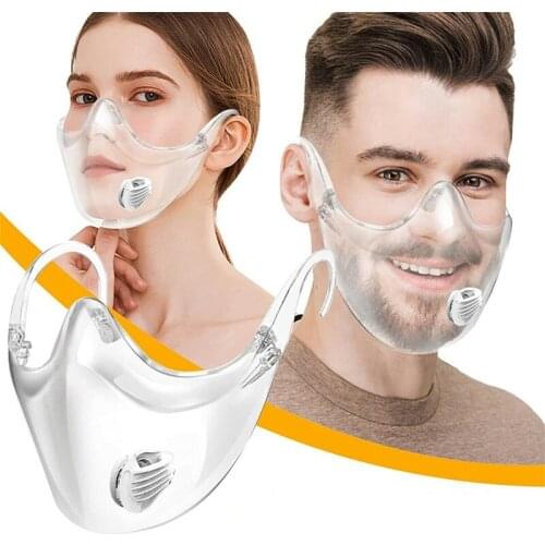 Protective Mask Face Cover Durable Cycling Transparent Mouth Shield Plastic Reusable Anti-Fog/Oil Face Mask Kitchen Tools