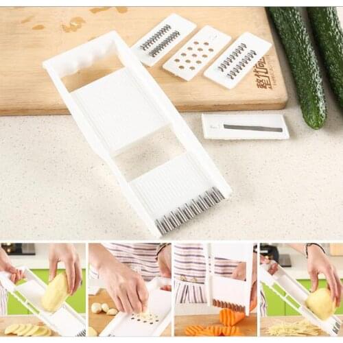 1PC 6 in 1 Vegetables Mandoline Slicer Stainless Steel Blades Cutter Carrot Potato Grater Kitchen Accessories Tools OK 0757