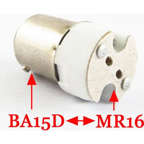 1pc BA15D Male to MR16 Female Socket Base LED Halogen CFL Light Bulb Lamp Adapter