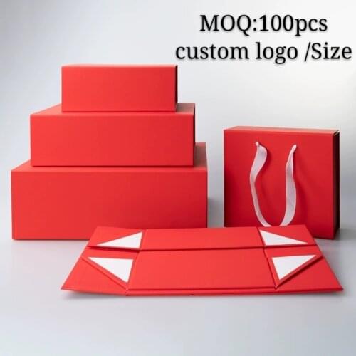 10Pcs/Lot Customized rigid Cardboard Paper Gift Box Packaging,Luxury Cardboard Magnetic Folding Gift Box packing