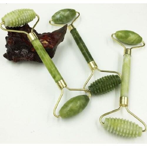 10pcsJade Stone Needle Derma Face Arms Neck Massage Roller Ancient Face Body SPA Massage Roller Facial Massager Jade Beauty Tool
