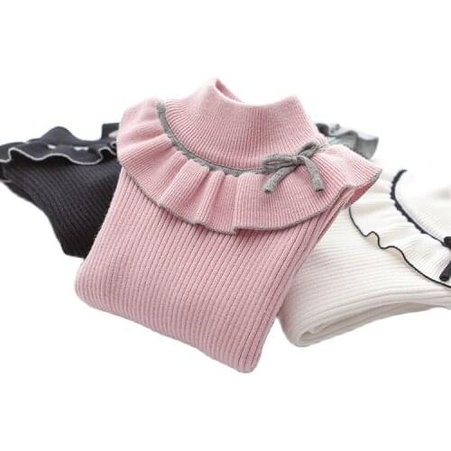2021 Ins Fashion Spring Girls Sweaters Turtlrneck Girls Sweater 2-12 Years Children Clothing Sweaters