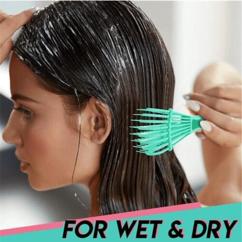 4c Hair Detangler Brush for Curly Hair Wet Thick Kinky Hair Adjust Hair Brush Scalp Massage Detangle Hairbrush