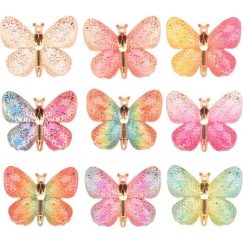 20PCS 1.2inch Resin Butterfly Accessories Boutique Hair Accessories for Hair Bows Center Supplies for Making Earring Headwrap