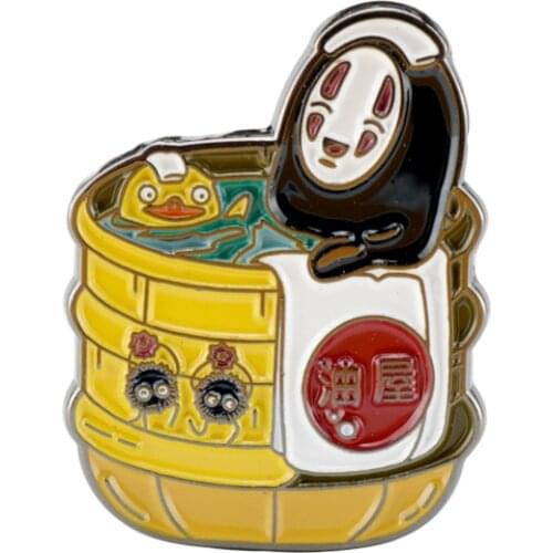 Anime Spirited Away Enamel Pin No Face Man Clothes Shirt Jeans Brooch Badge Charm Pins Metal Brooches for Women Men