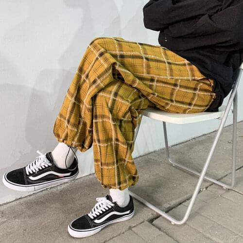 Pants Spot Sports Casual And Korean Version Neutral Plaid Loose Trend Mens And Womens Streetwear Fashion New Arrivals